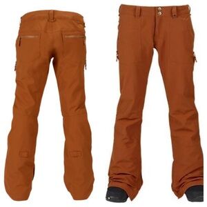 Burton Skyline Women’s Snowboard Ski Pants Tru Penny Brown Tan Size L Waterproof